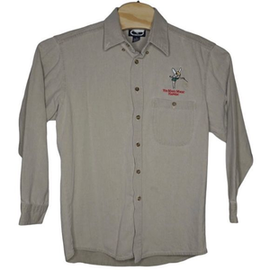 Disney Tan CMO "You Make Magic Happen" Long Sleeve Button Up Tinker Bell Size Md